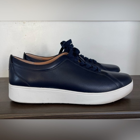 FITFLOP Rally Sneakers Midnight Navy Leather Size 10 - Picture 6 of 10